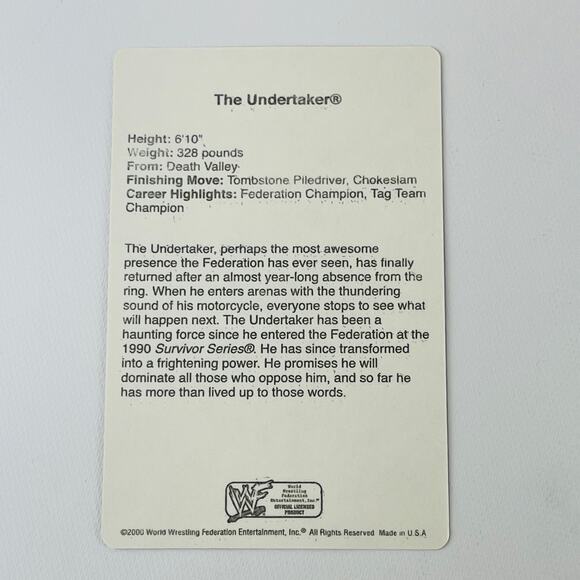 2000 WWF The Undertaker Wrestling Vending Stickers (2) Unused - Picture 4 of 9